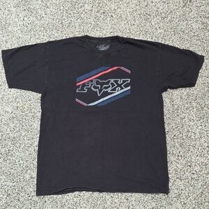 Fox Men's Black Tee with Graphic Design Large‎